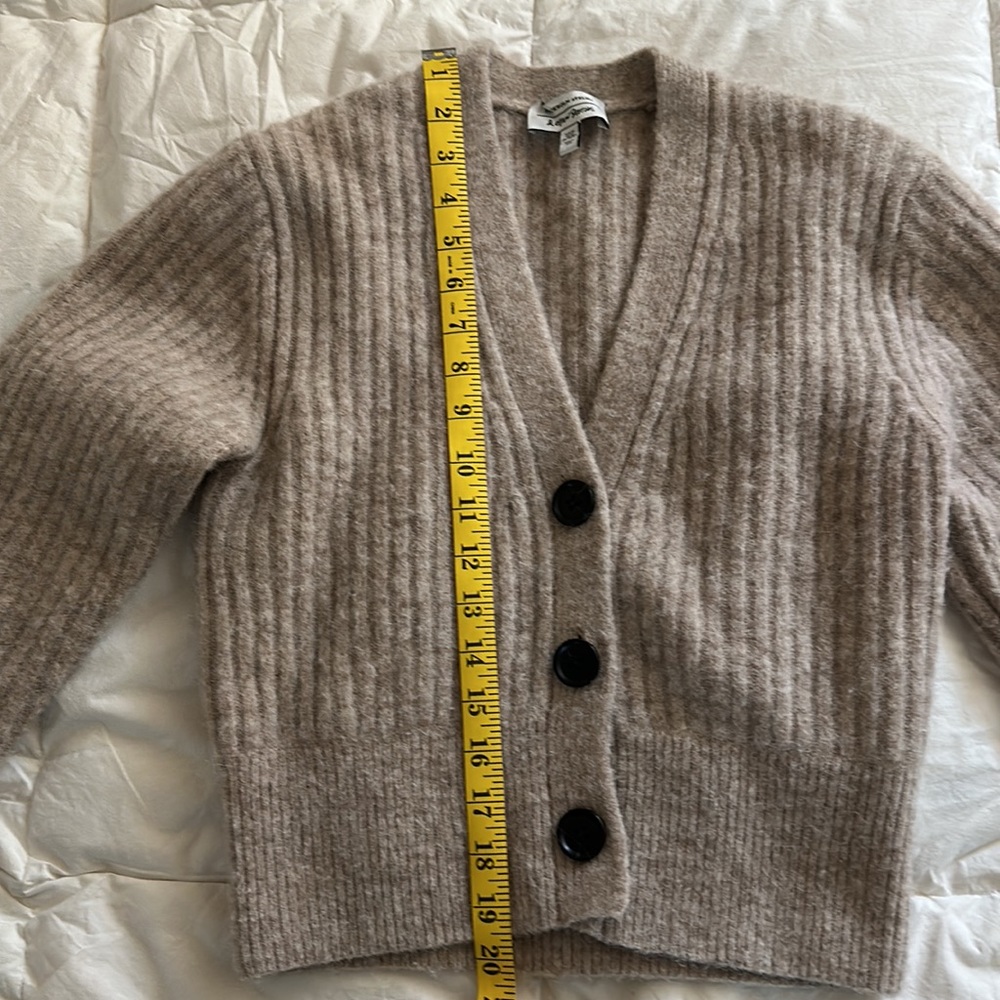 Oatmeal Taupe Rib Knit Cardigan: & Other Stories - Picture 4 of 6